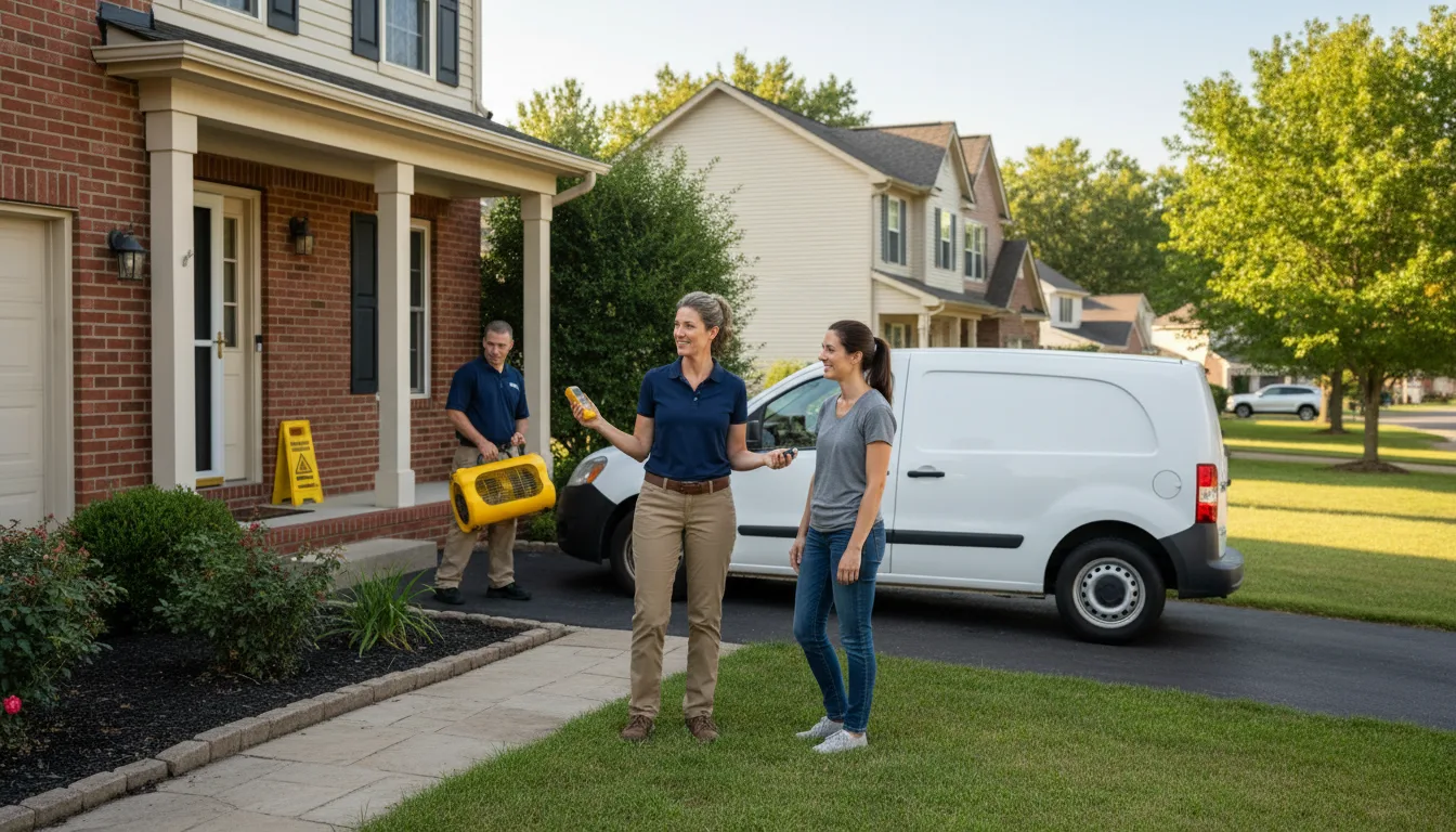 Water restoration image for Dehumidification And Cleanup Services in Farmersville, IL
